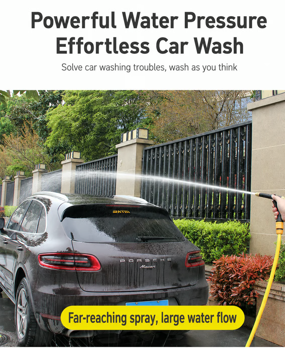 【FathersDayGift】Portable High Pressure Water Sprayer, Adjustable Garden Hose Nozzle Sprayer, Car Washing & Maintenance Tool, Pet Cleaning Tool & Dealsforyoudays-ANN