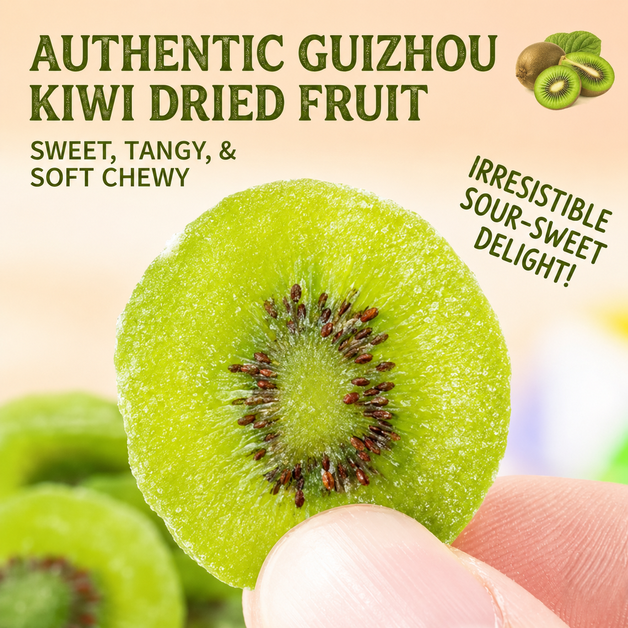 Premium Dried Kiwi Fruit Slices – Sweet, Tangy & Soft-Chewy Real Fruit Snack-CW