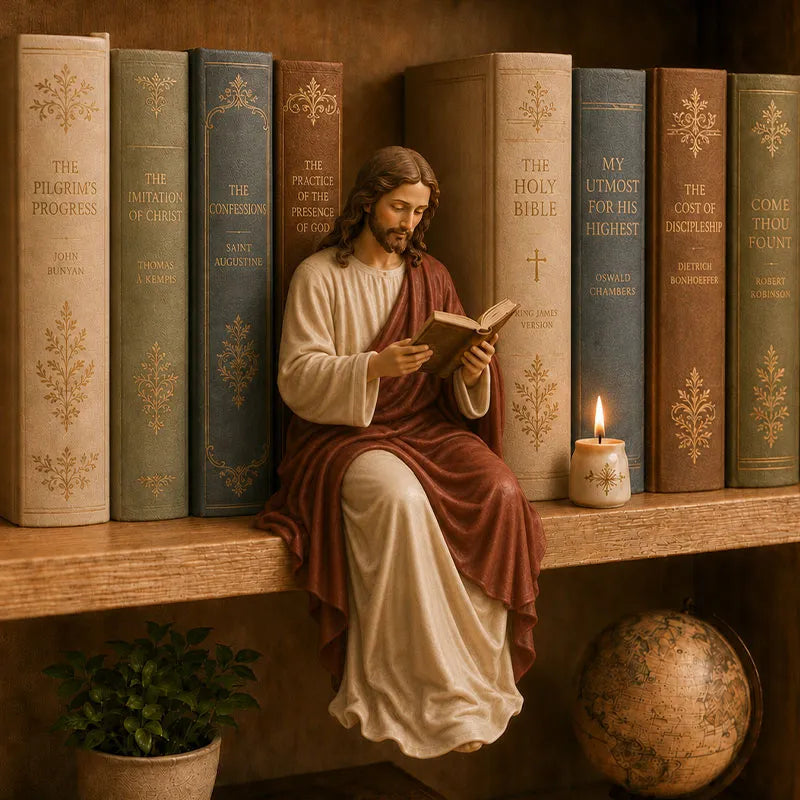 Jesus Reading Bookshelf Figure-YH