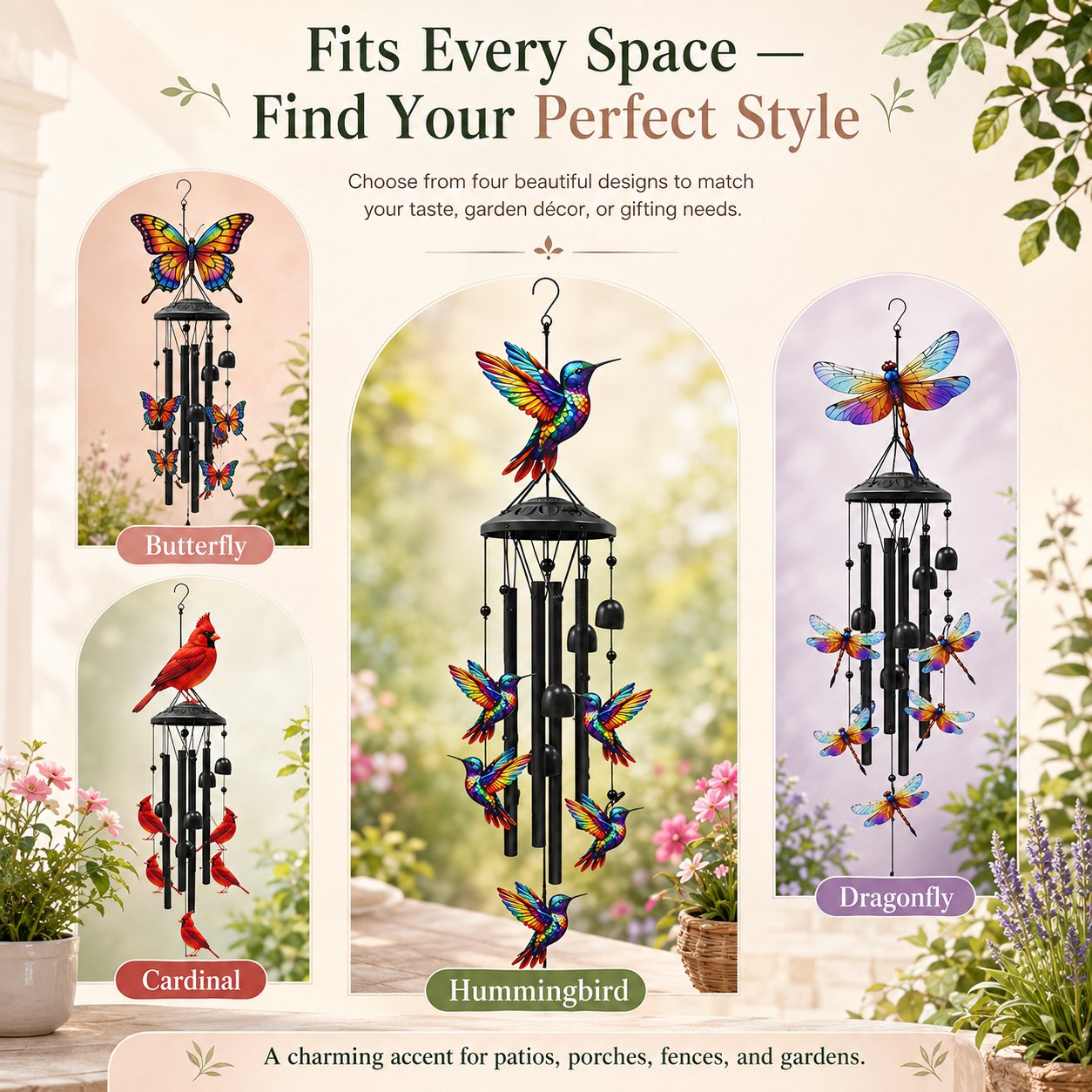 🔥Last Day 60% OFF🔥-🐦Vintage Colorful Hummingbird Wind Chime with Metal Tubes and Bells-YH