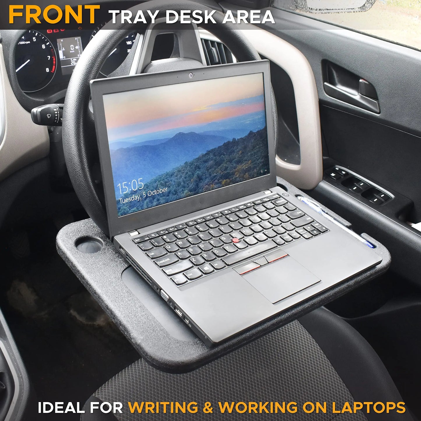 2-in-1 Car Steering Wheel Desk & Seat Gap Organizer Tray-JX