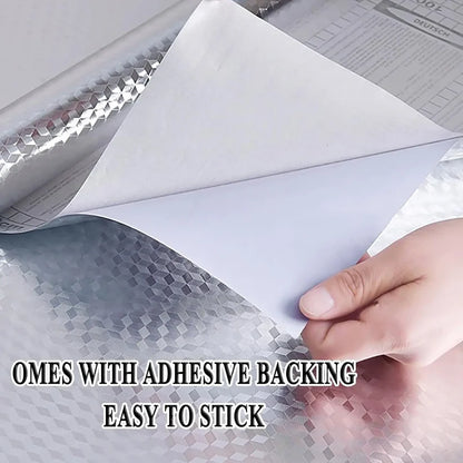 🔥 Heat Resistant Aluminum Foil Sticker - Self-Adhesive Removable Oil-Proof Wall Paper ✨-CW