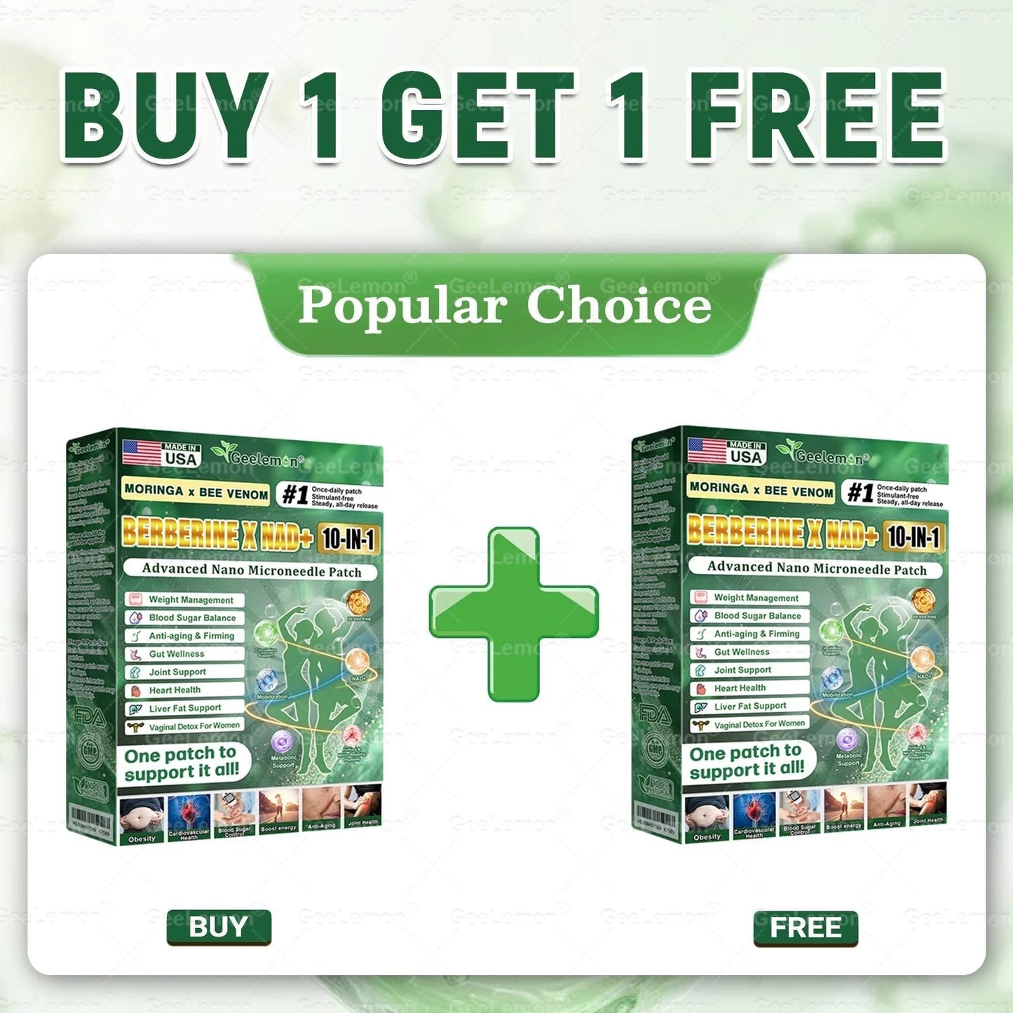 Moringa & Berberine * NAD+ 10-in-1 Advanced Nano Microneedle Patch-ANN