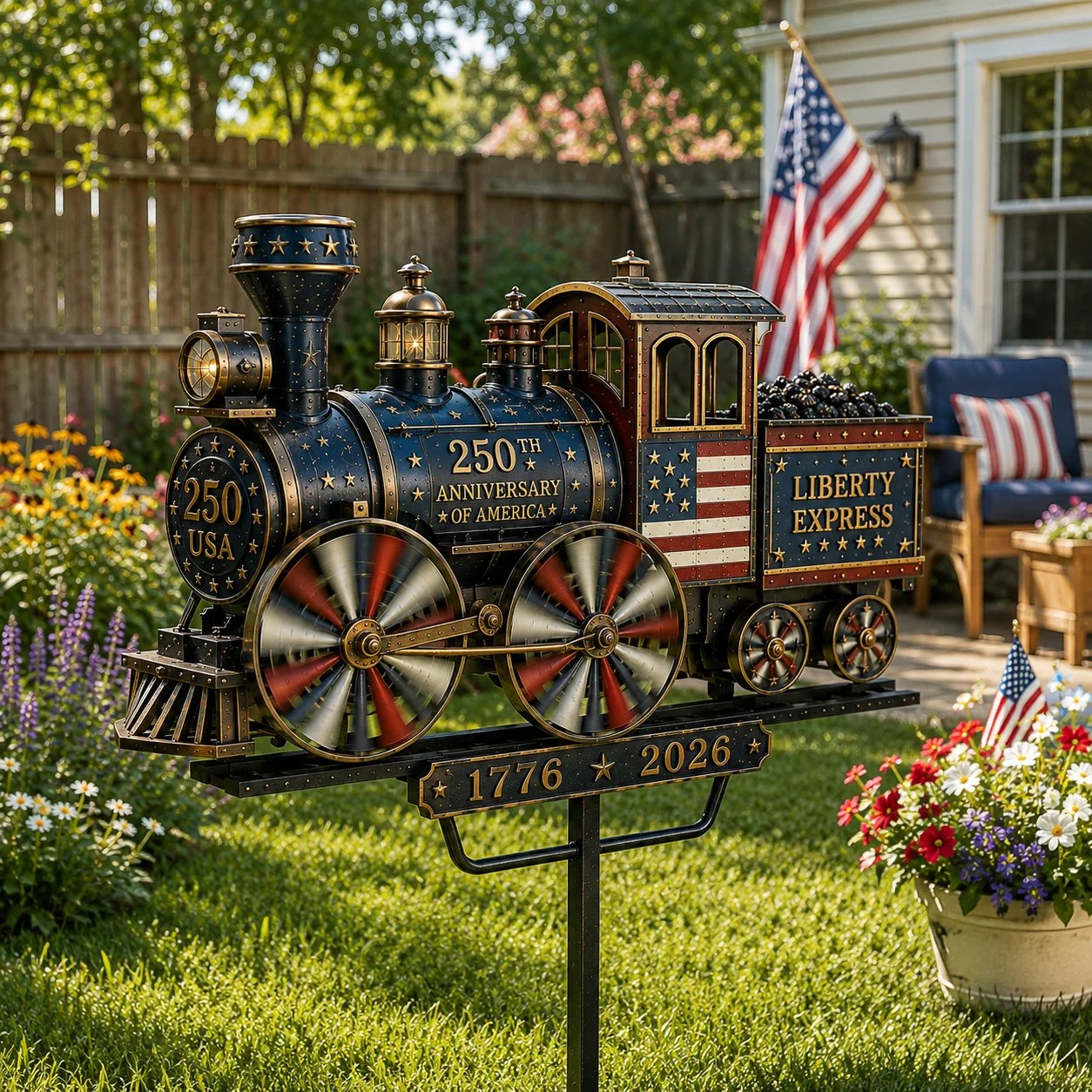 🔥Limited time 55% OFF🔥🚂USA 250 “Liberty Express” Train Garden Wind Spinner -✈️ (Free Delivery Fee)-JX