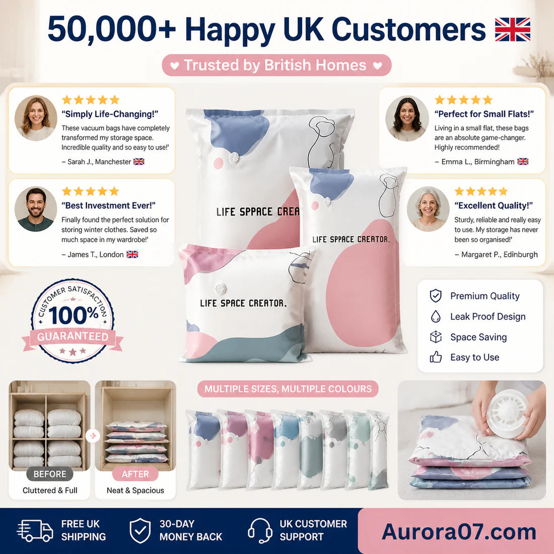 🧳No‑Pump Vacuum Storage Bags – Press & Seal, No Pump Needed. Saves 80% Space, Keeps Clothes Dry & Dust‑Free-ZGD