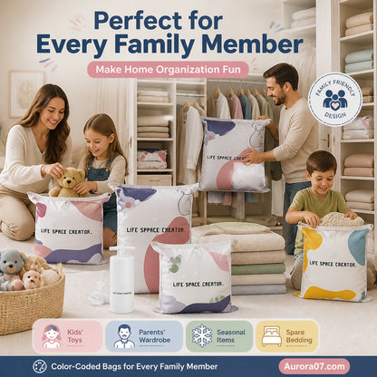 🧳No‑Pump Vacuum Storage Bags – Press & Seal, No Pump Needed. Saves 80% Space, Keeps Clothes Dry & Dust‑Free-ZGD