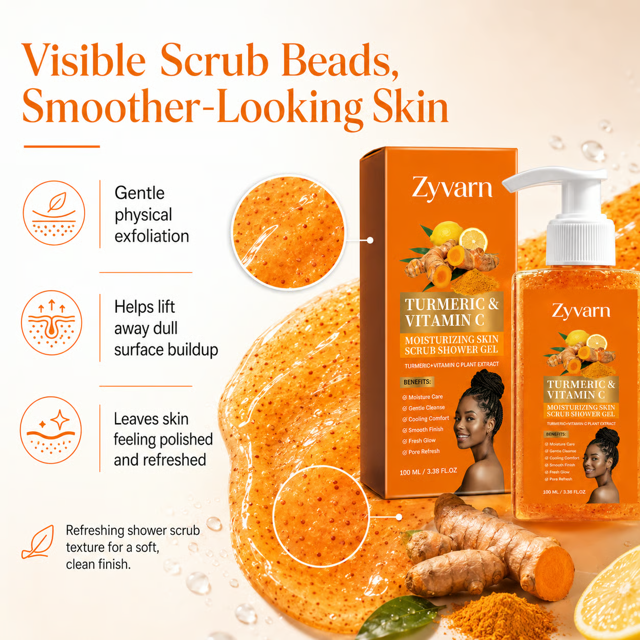 Turmeric + Vitamin C Body Polish – Exfoliate, Moisturize & Glow-ANN