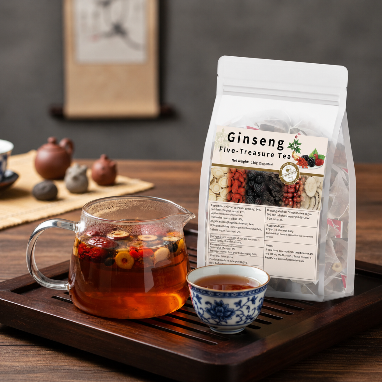 Men’s Herbal Ginseng Tea – Five Treasure Blend-ANN