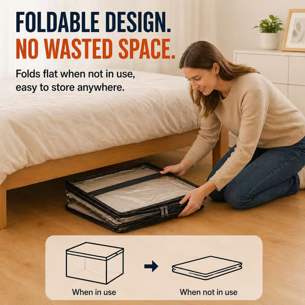 🎁 📦Large Heavy-Duty Thick Plastic Clear Storage Bag for Clothes, Moving & Storage-ZGD