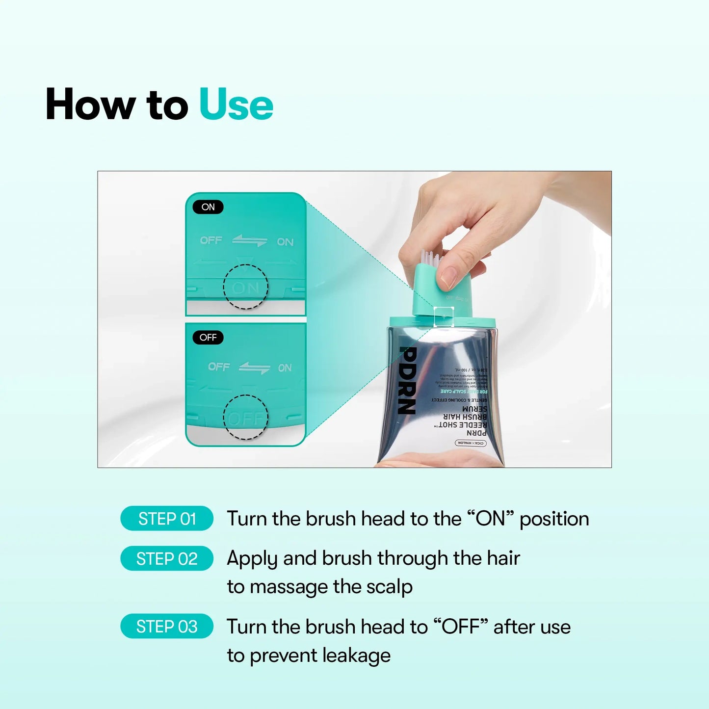 PDRN Microneedle Scalp Serum Brush – Hair Thickening & Root Activating Treatment for Fuller, Healthier-Looking Hair-YH