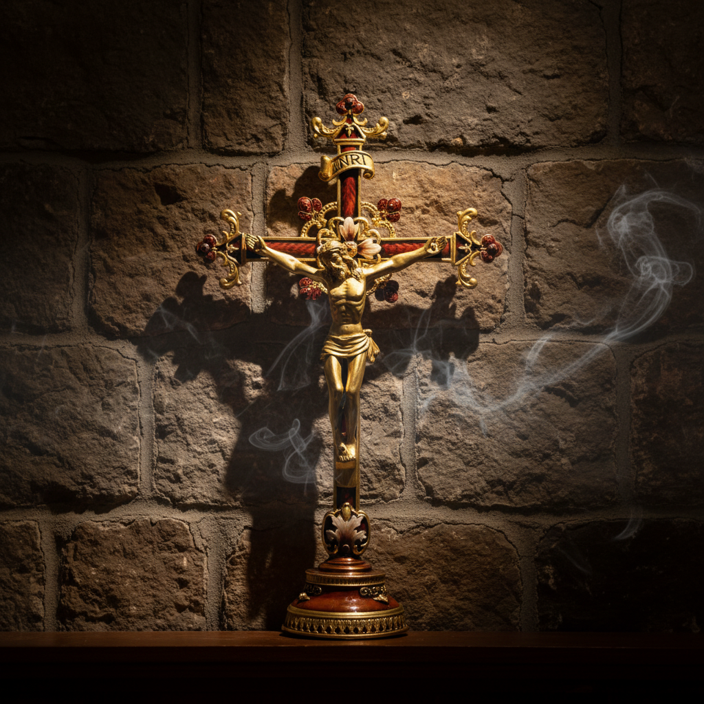 Hand-Painted Metal Jesus Christ Crucifix: Sacred Home Decor-YH
