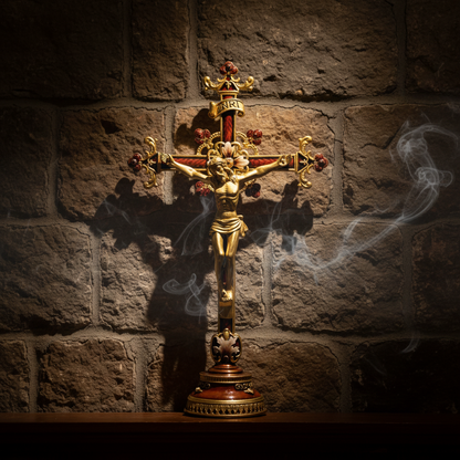 Hand-Painted Metal Jesus Christ Crucifix: Sacred Home Decor-YH
