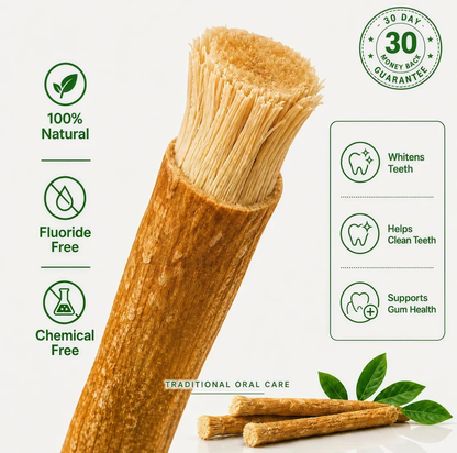🌿 Natural Miswak Toothbrush Stick Oral Daily- Individually Wrapped, Traditional Toothbrush for Fresh Breath & Healthy Gums-JX