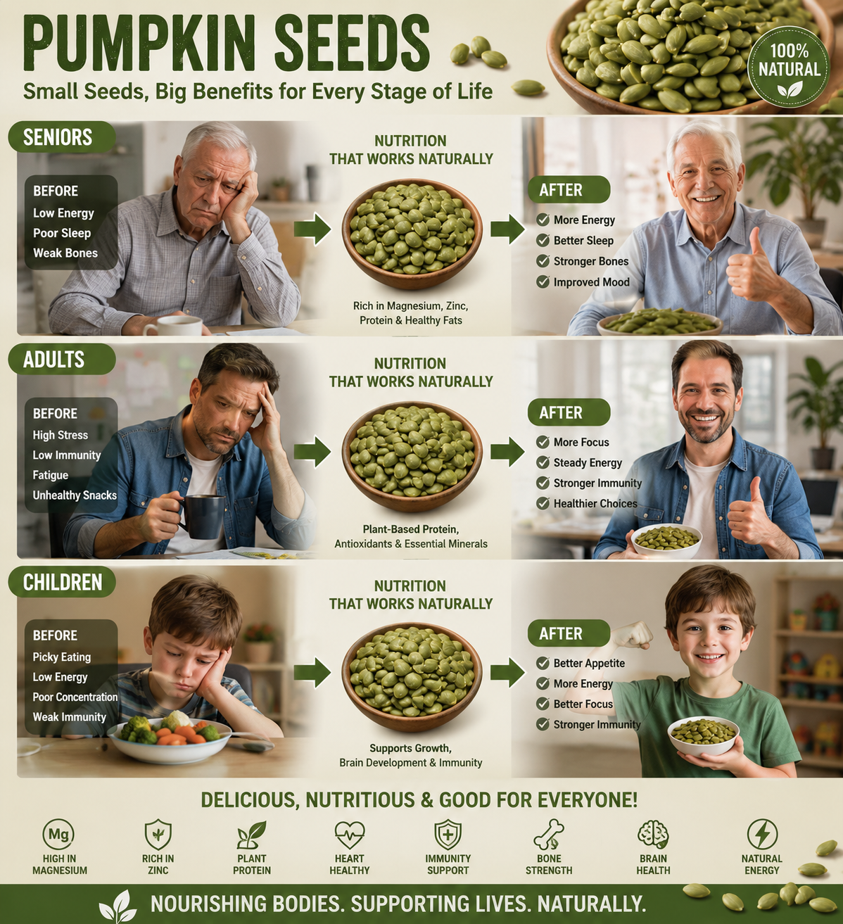Premium Roasted Pumpkin Seeds – Crunchy, Healthy, & Perfect for Snacking! 🎃 Limited Time Offer!-JX
