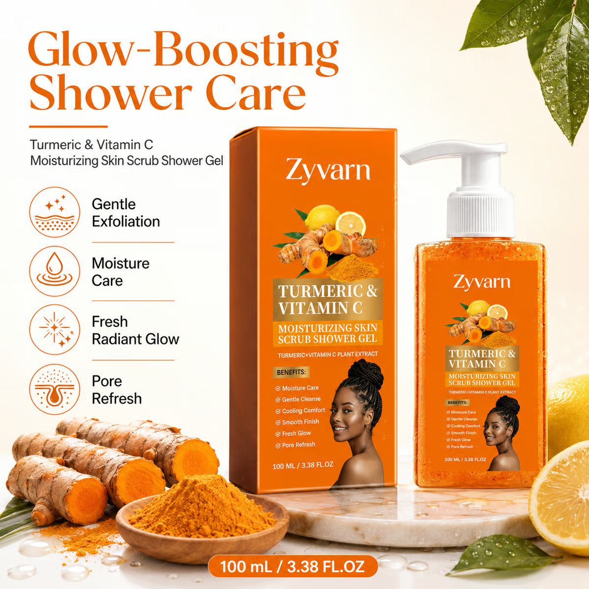 Turmeric + Vitamin C Body Polish – Exfoliate, Moisturize & Glow-ANN