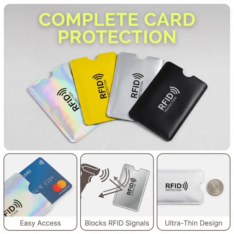 RFID Blocking Sleeves Set – Protection for Credit & ID Cards, Slim & Lightweight Design-ZGD