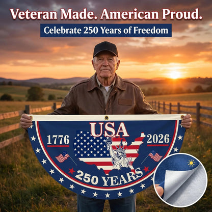 🗽USA 250th Anniversary Flag Half Round Banner🦅-YH