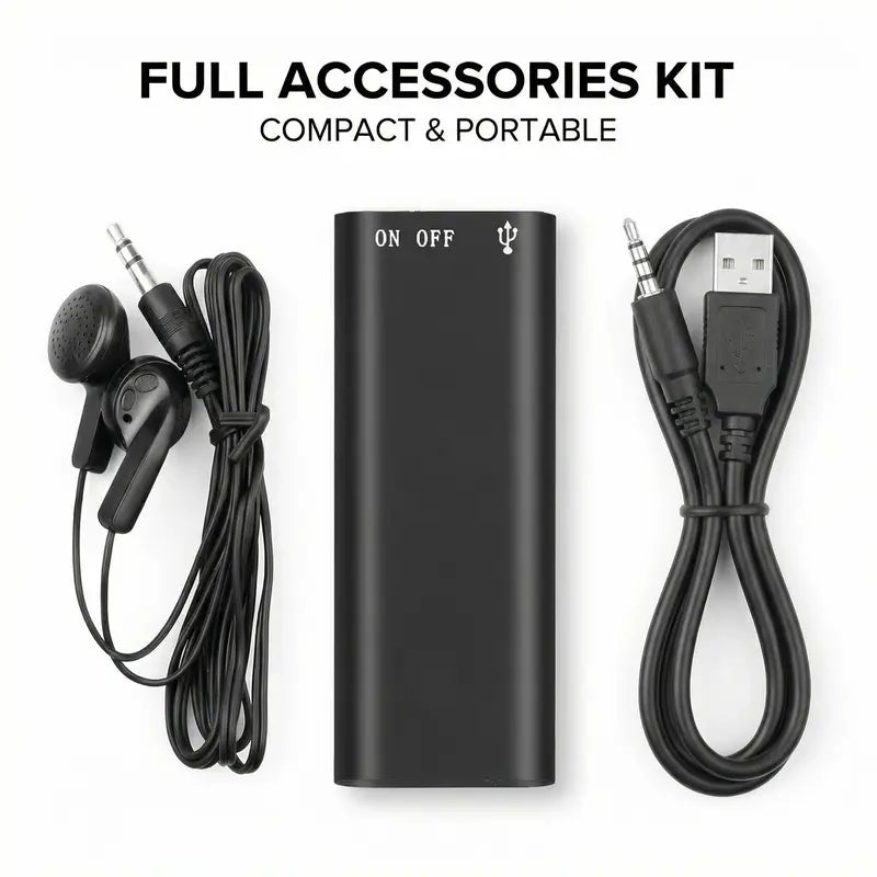 Ultra-Thin Portable Voice Recorder, Professional Noise-Canceling Digital Recording Pen with Voice Activation & MP3 Player-ZGD