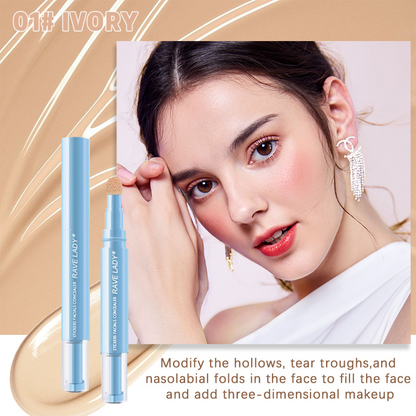 Dual-effect Concealer & Foundation Eye Concealer - 24-hour long-lasting,high-coverage matte finish.Korean pressed powder foundation for a flawless complexion. Covers acne marks, sculpts the nose, and nourishes the skin-ZGD