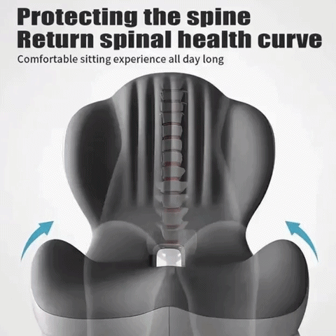 🔥Ergonomic Memory Foam Seat Cushion with Lumbar & Back Support, Relieves Back Pain, Reduces Pressure-JX