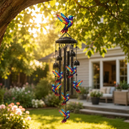 🔥Last Day 60% OFF🔥-🐦Vintage Colorful Hummingbird Wind Chime with Metal Tubes and Bells-YH