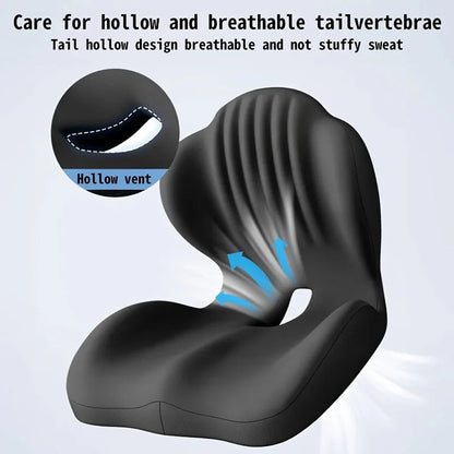 🔥Ergonomic Memory Foam Seat Cushion with Lumbar & Back Support, Relieves Back Pain, Reduces Pressure-JX