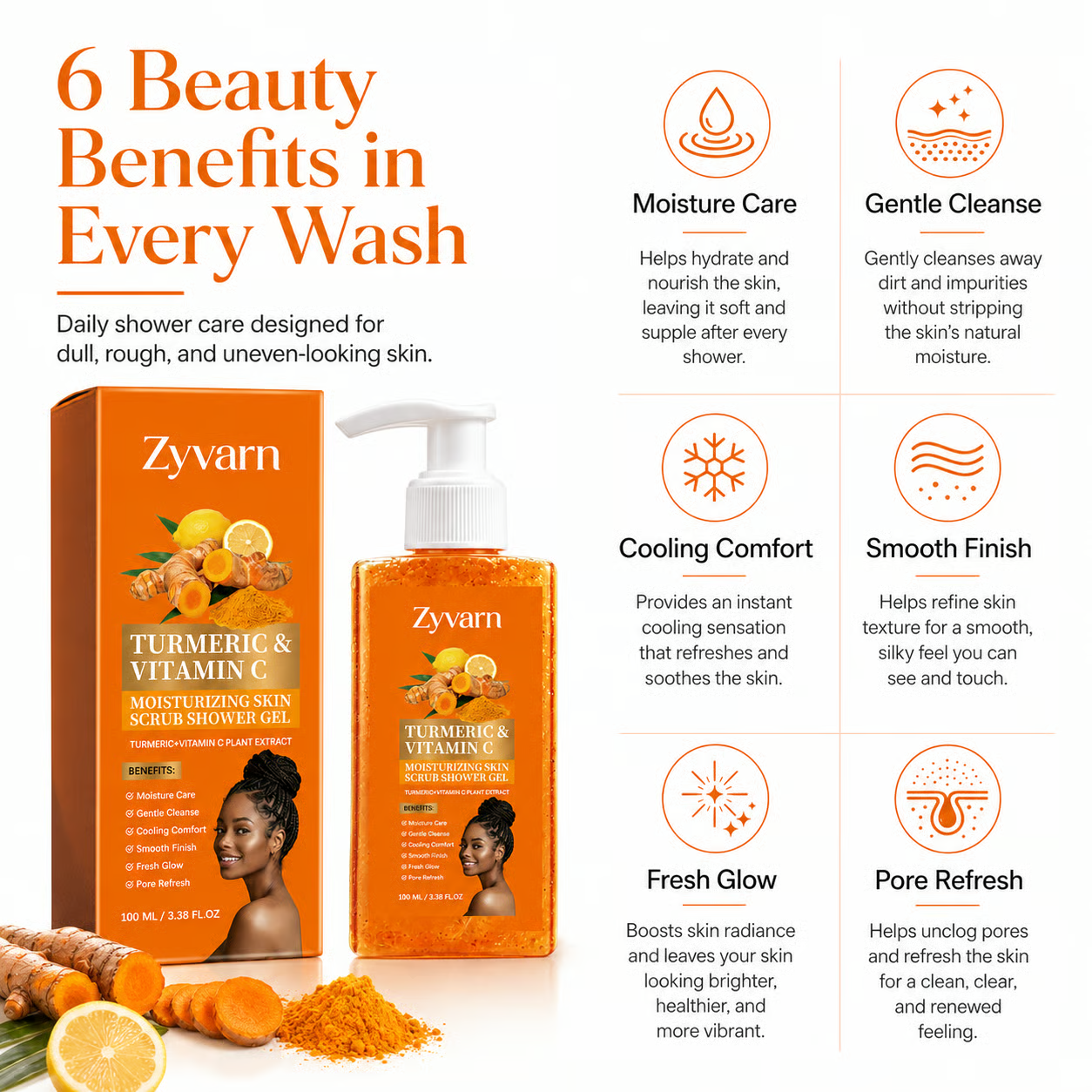 Turmeric + Vitamin C Body Polish – Exfoliate, Moisturize & Glow-ANN