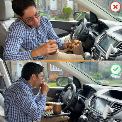 2-in-1 Car Steering Wheel Desk & Seat Gap Organizer Tray-JX