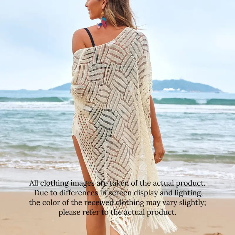 Womens Knit Cardigan Oversized Open Front Outwear New Spring & Summer Hollow Out Crochet Tassel Lightweight Kimonos Sweater Outdoorfun 2026 Womenswear Overall Style Knitwear Piece Tops thin-ZGD