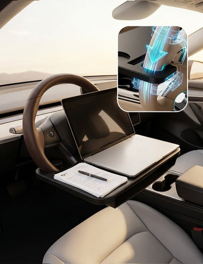 2-in-1 Car Steering Wheel Desk & Seat Gap Organizer Tray-JX