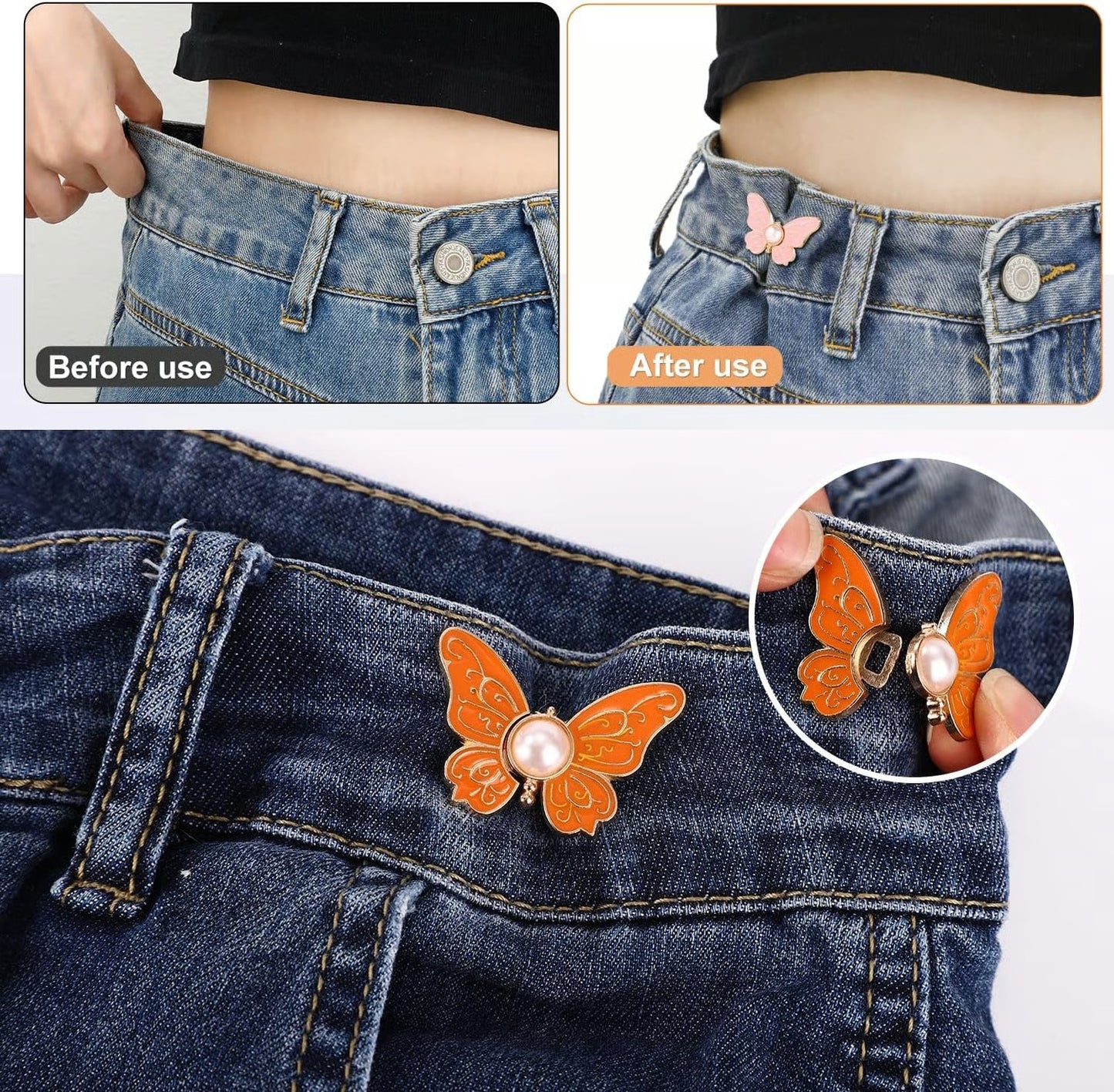🔥8Pcs Butterfly Pants Waist Tightener-ANN