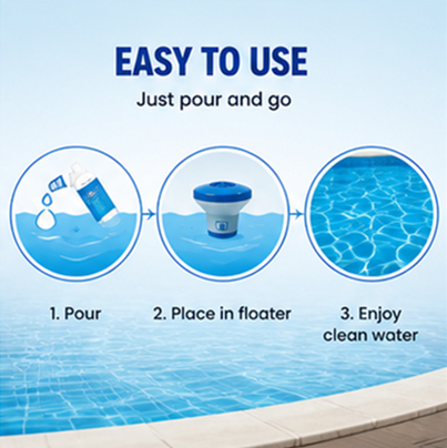 Pool Water Purifier Liquid | Clears Cloudy Green Pools, Improves All Filter Systems & Cuts Pool Maintenance Time-ANN