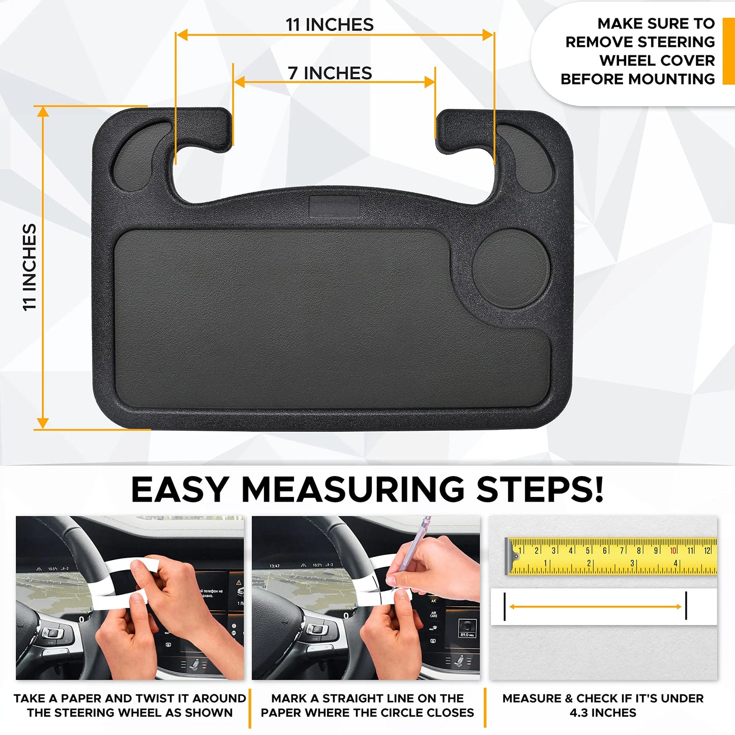 2-in-1 Car Steering Wheel Desk & Seat Gap Organizer Tray-JX