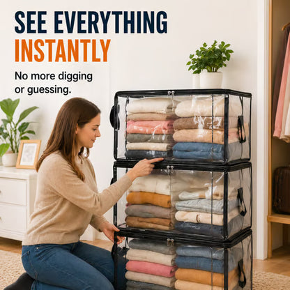 🎁 📦Large Heavy-Duty Thick Plastic Clear Storage Bag for Clothes, Moving & Storage-ZGD