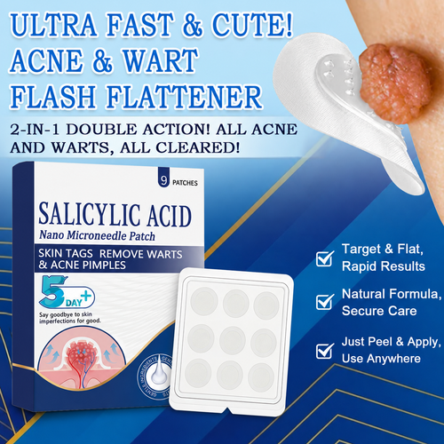 🏆 Heroiy® 2-in-1 Microneedle & Hydrocolloid Patch | Raised Moles,Acne, Flat Warts & Skin Tags Remover | Improves Wrinkles, Scars & Blemishes | Invisible Pimple Patches for Face & Body-ANN