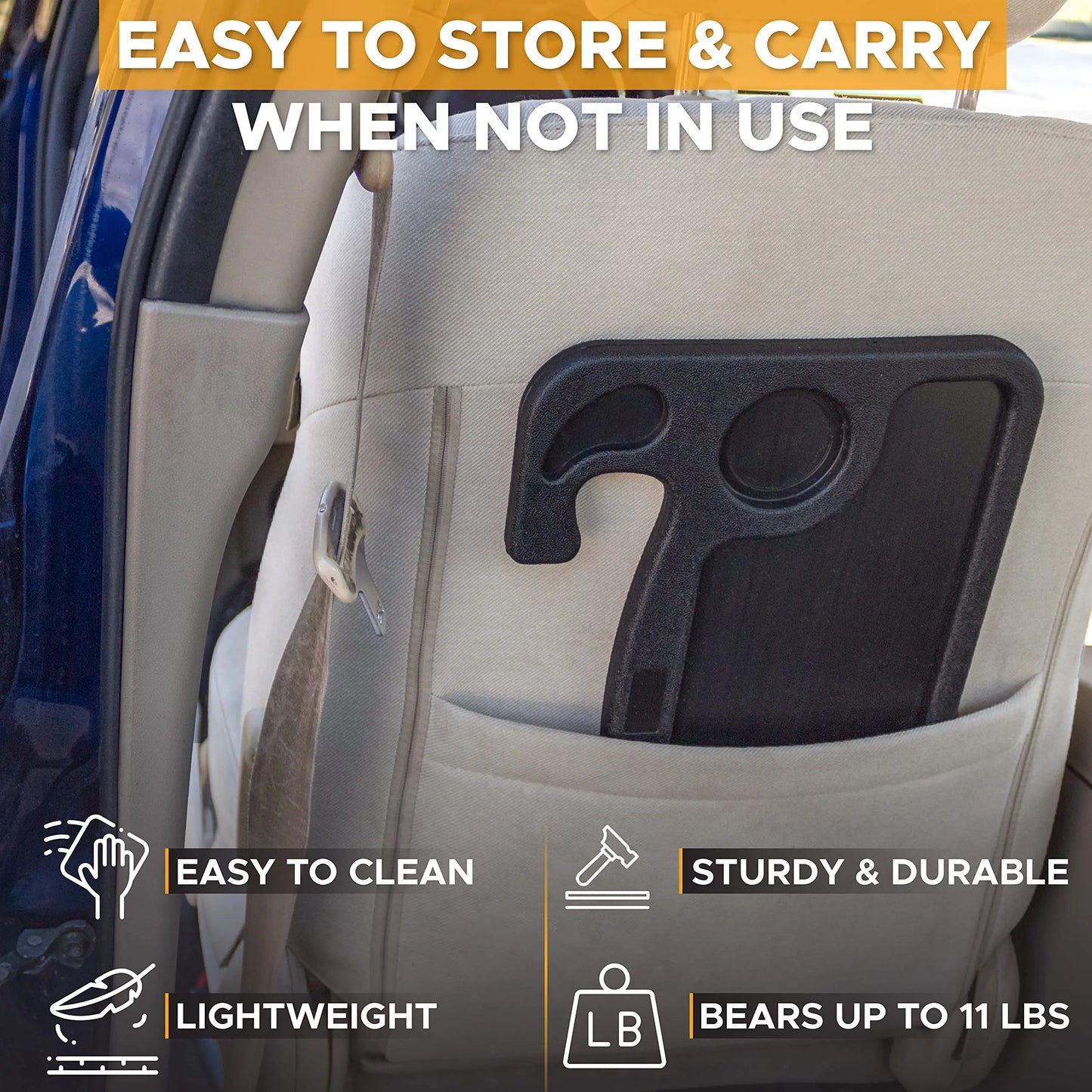 2-in-1 Car Steering Wheel Desk & Seat Gap Organizer Tray-JX