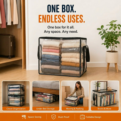 🎁 📦Large Heavy-Duty Thick Plastic Clear Storage Bag for Clothes, Moving & Storage-ZGD
