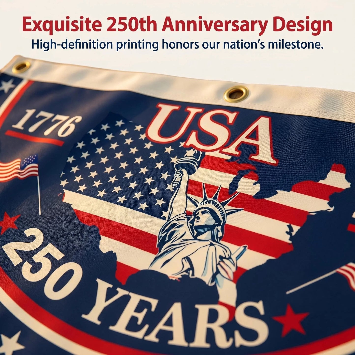 🗽USA 250th Anniversary Flag Half Round Banner🦅-YH