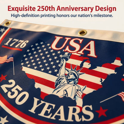 🗽USA 250th Anniversary Flag Half Round Banner🦅-YH