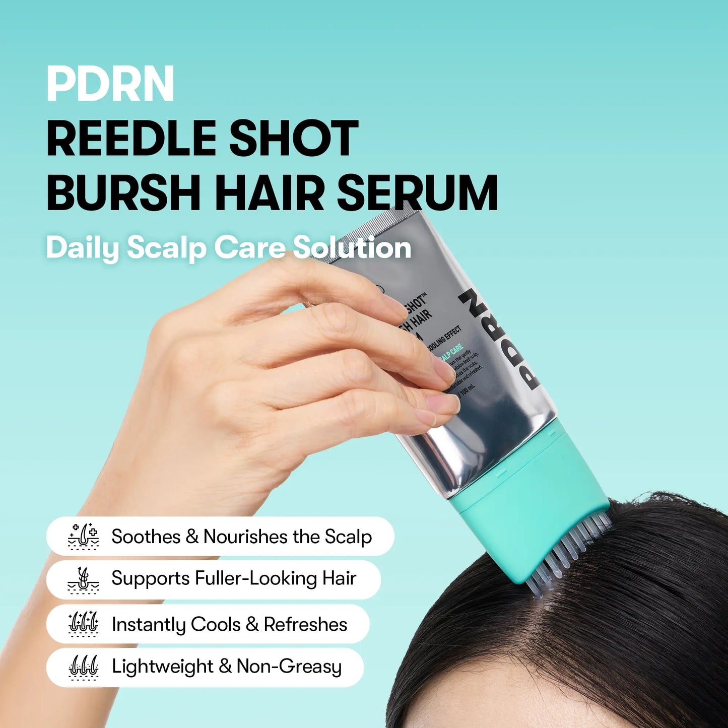 PDRN Microneedle Scalp Serum Brush – Hair Thickening & Root Activating Treatment for Fuller, Healthier-Looking Hair-YH