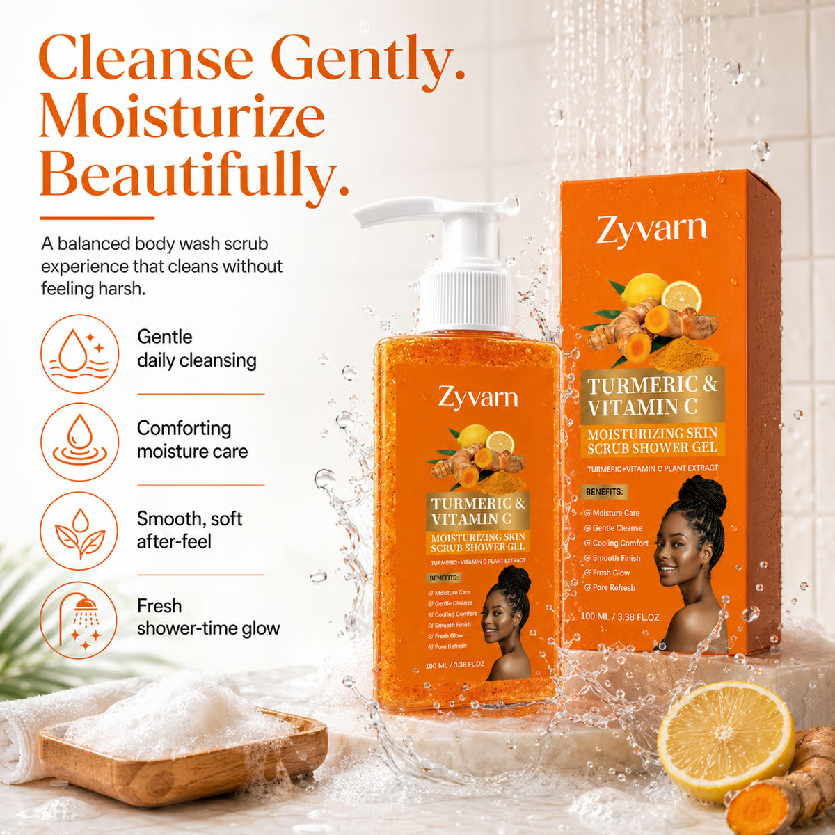 Turmeric + Vitamin C Body Polish – Exfoliate, Moisturize & Glow-ANN