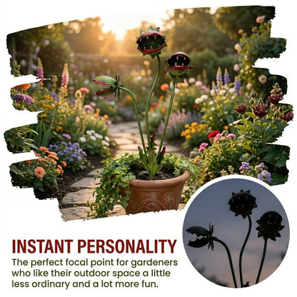 Whimsical Metal Venus Flytrap Garden Stake – Handcrafted Outdoor Carnivorous Plant Decor – Unique Gardening Gift-ANN