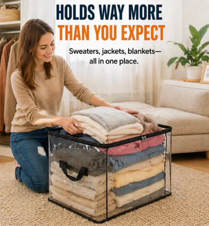 🎁 📦Large Heavy-Duty Thick Plastic Clear Storage Bag for Clothes, Moving & Storage-ZGD