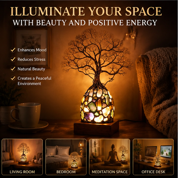 ✨ Bring Positive Energy & Peace Into Your Home With This Stunning Crystal Tree Lamp-YH