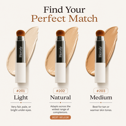 💄 Korean Color-Changing Foundation Stick – Dewy Glass Skin Makeup with Skincare Ingredients & Dual Brush Applicator-YH