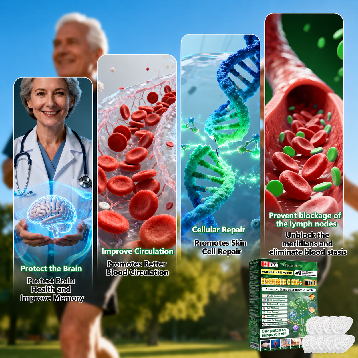 🇨🇦 𝑶𝒇𝒇𝒊𝒄𝒊𝒂𝒍 𝑺𝒕𝒐𝒓𝒆 | 🧑‍⚕️🩺 Heroiy® Moringa · Berberine × NAD+ 𝟏𝟎-𝐢𝐧-𝟏 𝐀𝐝𝐯𝐚𝐧𝐜𝐞𝐝 𝐍𝐚𝐧𝐨 𝐌𝐢𝐜𝐫𝐨𝐧𝐞𝐞𝐝𝐥𝐞 𝐏𝐚𝐭𝐜𝐡-JX