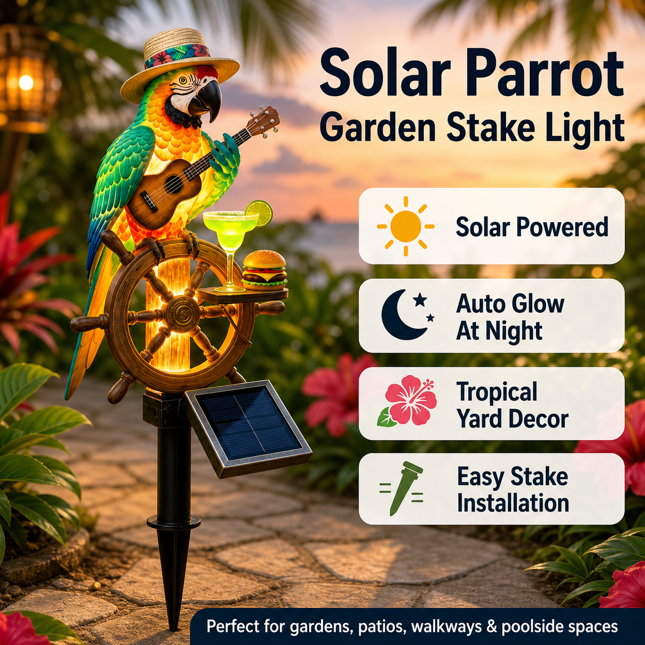 🔥Last Day 49% OFF🔥-🌴Solar Powered Parrot Garden Light- "Wastin" Away Again-JX
