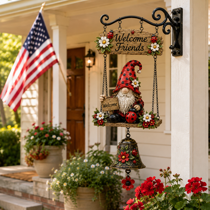 🔥Limited time 60% OFF – Rustic Garden Gnome Bell Outdoor Decor 🐞🌼-YH