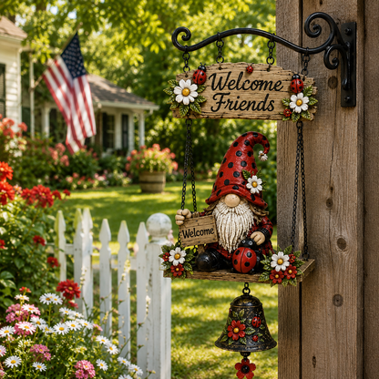🔥Limited time 60% OFF – Rustic Garden Gnome Bell Outdoor Decor 🐞🌼-YH