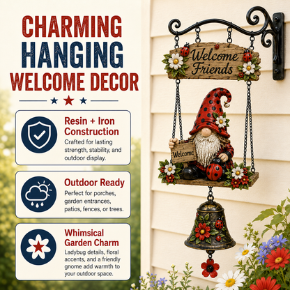 🔥Limited time 60% OFF – Rustic Garden Gnome Bell Outdoor Decor 🐞🌼-YH